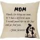 Mothers Day Series Linen Square Letter Print Pillowcase