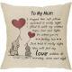 Mothers Day Series Linen Square Letter Print Pillowcase