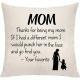 Mothers Day Series Linen Square Letter Print Pillowcase