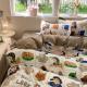Soft Washed Cotton Bedding Four-Piece Set College Dorm Bed Sheet And Duvet Cover Three-Piece Set