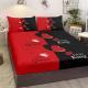 Romantic Hearts Love King And Queen Crown Bedding Set,3 Pieces Couple Fitted Sheet With 2 Pillowcases