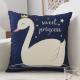 Modern Minimalist Linen Throw Pillow Customizable With Cartoon Designs