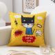 Modern Minimalist Linen Throw Pillow Customizable With Cartoon Designs
