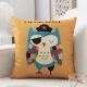 Modern Minimalist Linen Throw Pillow Customizable With Cartoon Designs