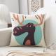 Modern Minimalist Linen Throw Pillow Customizable With Cartoon Designs