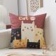 Modern Minimalist Linen Throw Pillow Customizable With Cartoon Designs