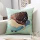 Modern Minimalist Linen Throw Pillow Customizable With Cartoon Designs