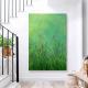 Handmade Abstract Frameless Artwork Canvas Oil Paintings Modern Fresh And Light Green Iris Flower Decorative Dining Room Decor Rolled Frameless Unstretched Painting