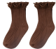 Lace socks-khaki-L-cotton-1 pair - Option1