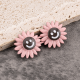 Smiley face flower waist buckle-purple-alloy-1 pair - Option1
