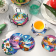 Diamond Art Drawing Coaster With Bracket, DIY Landscape Pattern Diamond Art Coaster, Suitable For Adults And Beginners Diamond Drawing Kit, Diamond Kit Craft Supplies, Exquisite Gifts For Friends