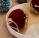 Christmas Decorations Burgundy Flocking Glass Ball Christmas
