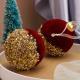 Christmas Decorations Burgundy Flocking Glass Ball Christmas