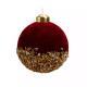 Christmas Decorations Burgundy Flocking Glass Ball Christmas