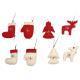 Hand-sewn Wool Felt Snowflake Socks And Elk Pendants