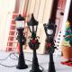 Black Streetlamp Standing Lamp Doorway Santa Claus Holiday Scene
