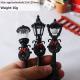Black Streetlamp Standing Lamp Doorway Santa Claus Holiday Scene