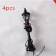 Black Streetlamp Standing Lamp Doorway Santa Claus Holiday Scene