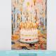 Birthday Party Layout Cake Hanging Cloth Children Background Wall