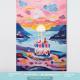 Birthday Party Layout Cake Hanging Cloth Children Background Wall