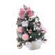 Small Xmas Tree With Adjustable Lights PVC Lightweight Desktop Xmas Tree For Home Decoration 35cm Roseate