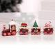 Xmas Train Ornament Cute Festive Wooden Train Window Desktop Decoration For Holiday Brown