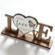 Personalized LOVE Wooden Sign With Rose Engraving,English&German Heart Table Decor,Valentine Anniversary Gift For Couple