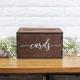 Rustic Dark Brown Wooden Wedding Card Box With Script Cards Print, Removable Lid Envelope Gift Card Holder For Wedding Reception Bridal Shower Party Decor