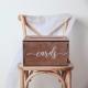 Rustic Dark Brown Wooden Wedding Card Box With Script Cards Print, Removable Lid Envelope Gift Card Holder For Wedding Reception Bridal Shower Party Decor