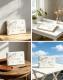 Customizable Wooden Cover Wedding Guest Book With Bow Engraving, Wedding Guest Sign-in Book For Cross-border Sale