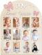 My First Year Baby Photo Frame, Bow Design 12 Months Milestone Wooden Photo Board, Baby Growth Keepsake Prop