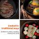 3x Cast Iron Non-Stick Skillet Griddle Frying Cooking Pan Fry Cooking Seasoned