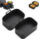 2x Air Fryer Silicone Pot Rectangle Baking Tray Basket Liners Insert Dish