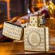 Windproof Open-Flame Retro Solid-Copper Emery Wheel Lighter With Five-Sided Carving