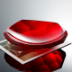 Irregular Creative Red Fruit Bowl Made Of Crystal Glass