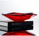 Irregular Creative Red Fruit Bowl Made Of Crystal Glass