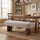 Indoor Khaki Boucle Dining Bench With Walnut Color Legs, 60.04 L Upholstered Seating For Kitchen, Dining Room And Living Space,250lbs Capacity