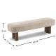 Indoor Khaki Boucle Dining Bench With Walnut Color Legs, 60.04 L Upholstered Seating For Kitchen, Dining Room And Living Space,250lbs Capacity