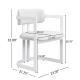 Upholstered Dining Chairs Set Of 2, Fabric Armchairs With Beige Seating White Metal Frame, 265 LBS Weight Capacity