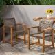 HAMPTON WOOD AND WICKER DINING CHAIR  SET OF 2