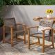 HAMPTON WOOD AND WICKER DINING CHAIR  SET OF 2