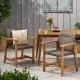 HAMPTON WOOD AND WICKER DINING CHAIR  SET OF 2