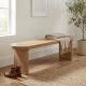 Indoor Pine Dining Bench, 62.9  L Solid Wood Seating, 350lbs Weight Capacity, Fits 3 People For Kitchen, Dining Room & Living Space