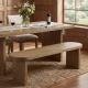 Indoor Pine Dining Bench, 62.9  L Solid Wood Seating, 350lbs Weight Capacity, Fits 3 People For Kitchen, Dining Room & Living Space