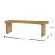 Indoor Pine Dining Bench, 62.9  L Solid Wood Seating, 350lbs Weight Capacity, Fits 3 People For Kitchen, Dining Room & Living Space
