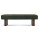 Indoor Green Fabric Dining Bench With Walnut Color Legs, 60.04 L Upholstered Seating For Kitchen, Dining Room And Living Space,250lbs Capacity