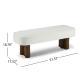 Indoor Beige Fabric Dining Bench With Walnut Color Legs, 51.57 L Upholstered Seating For Kitchen, Dining Room And Living Space,250lbs Capacity