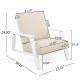 Patio Lounge Chair Set Of 2, Outdoor Club Chair With Beige Cushion And White Acacia Wood Frame