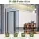 White 4  X 7  Lean-To Storage Shed, Heavy-Duty Metal Outdoor Garden & Bike Shed With Lockable Door, Easy Assembly  Storage Solution