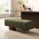 Upholstered Dining Bench For Dining Room, No-Assembly End Of Bed Entryway Bench Ottoman For Bedroom Living Room, Green Boucle Fabric, Leg 300 LBS Weight Capacity